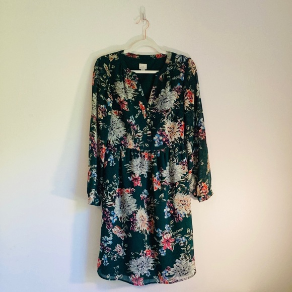 a new day Dresses & Skirts - Emerald green floral dress by A New Day